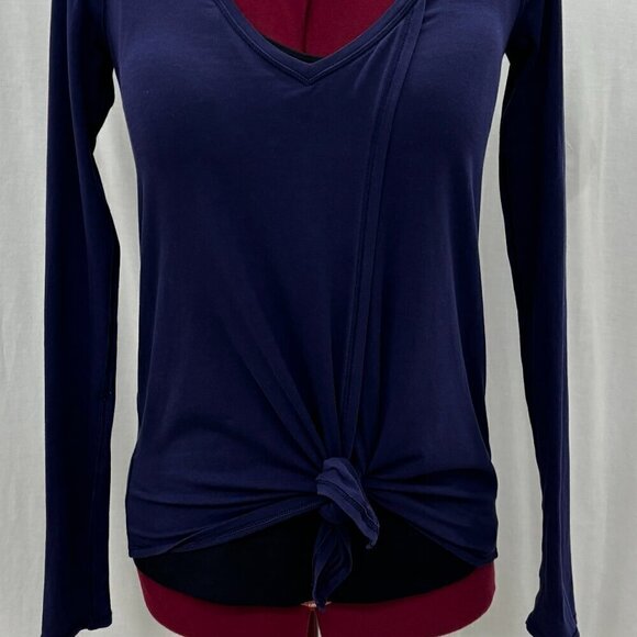 Lululemon Knot A Problem Long Sleeve Shirt Aeon Purple Blue Pima Cotton - Picture 4 of 10